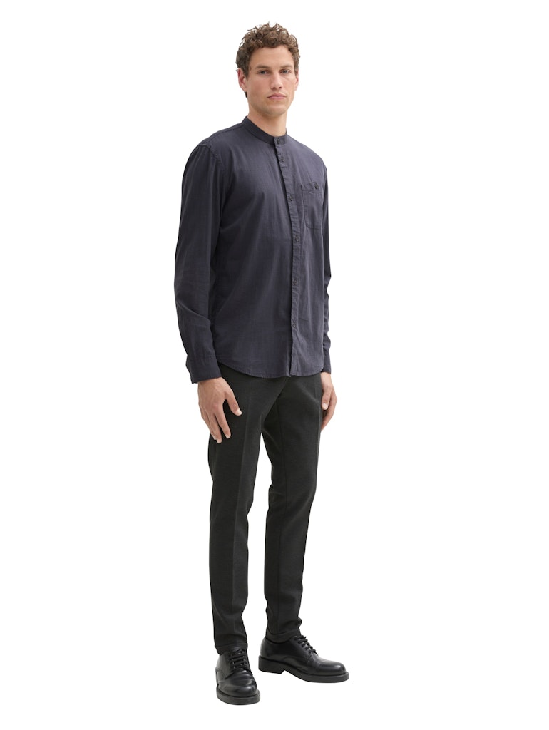 Tom Tailor denim Herren Hemden lang Navy Herringbon