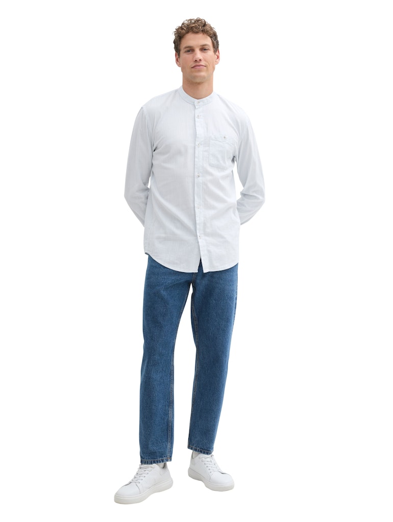 Tom Tailor denim Herren Hemden lang Light Herringbo
