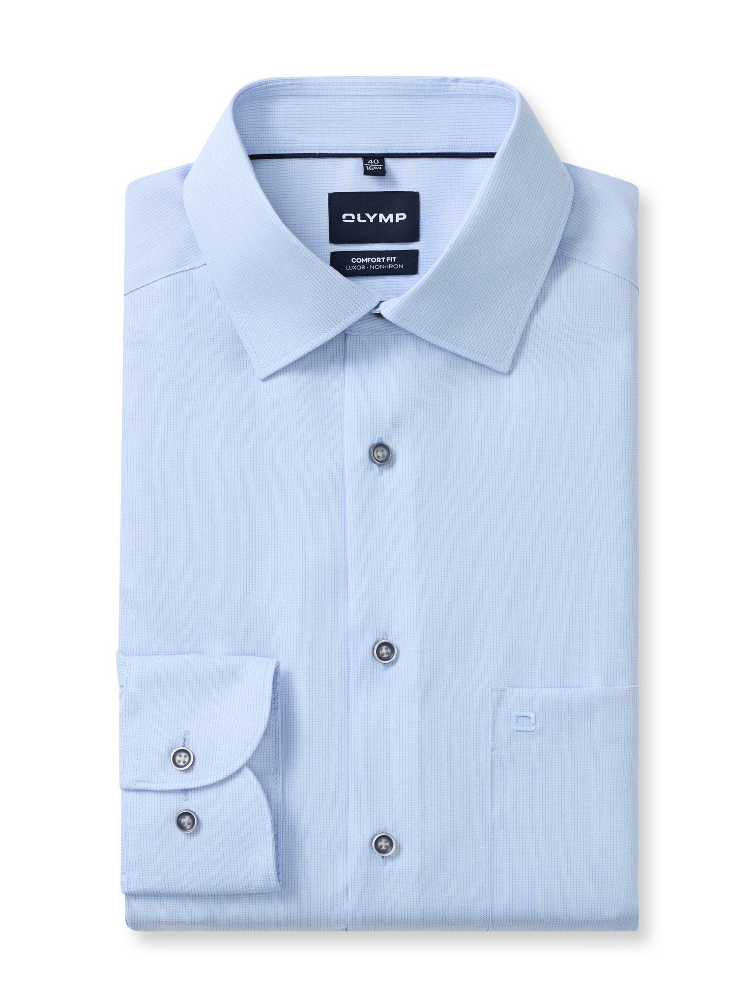 Olymp Herren Hemden lang Bleu