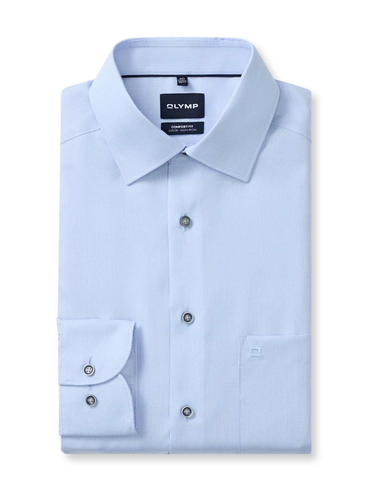 Olymp Herren Hemden lang  Bleu