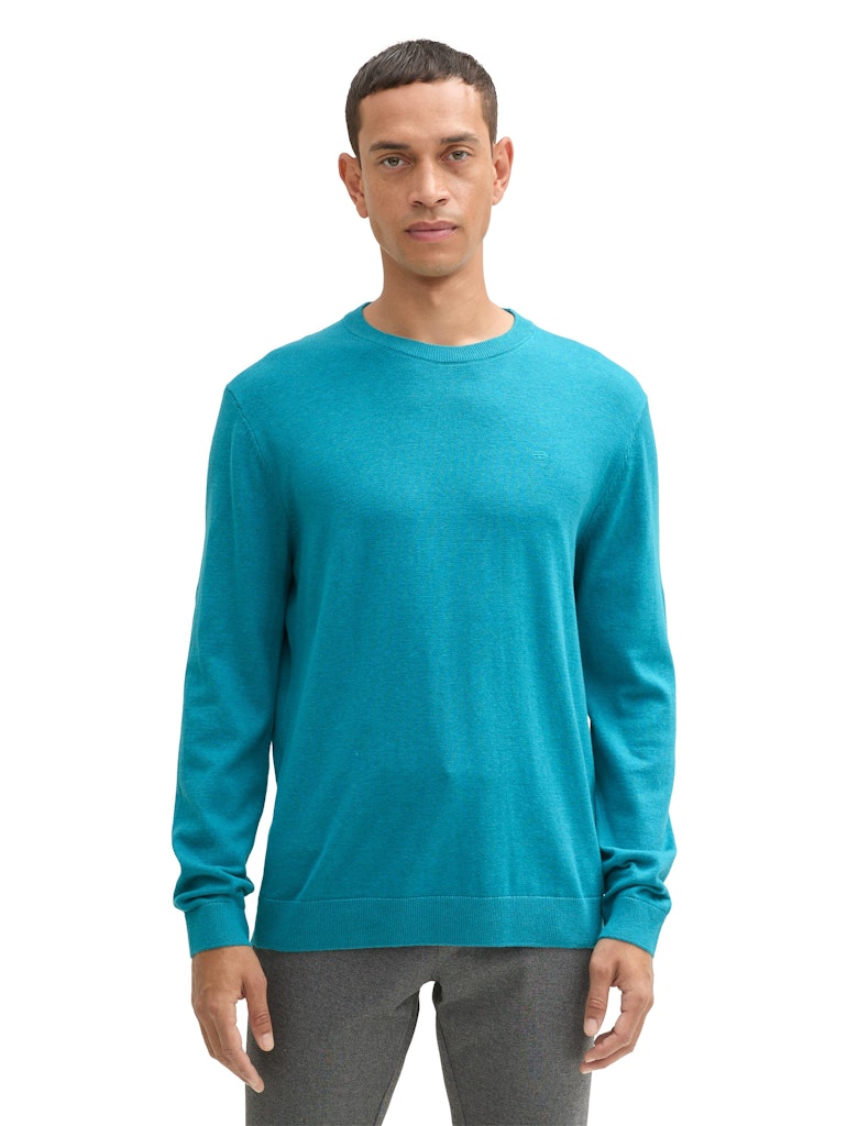 Tom Tailor Herren Pullover Turquoise Blue