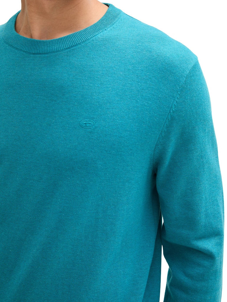 Tom Tailor Herren Pullover Turquoise Blue