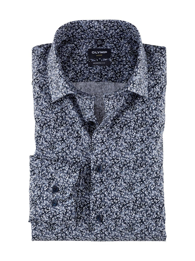 Olymp Herren Hemden lang Marine