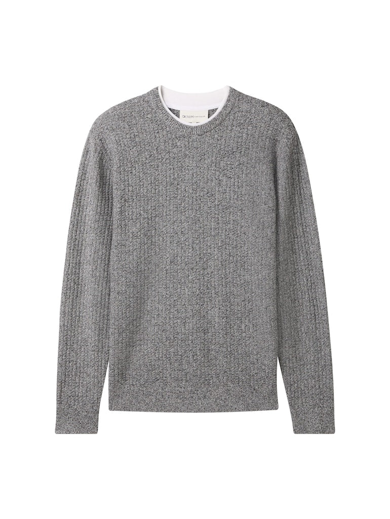 Tom Tailor denim Herren Pullover Black White Mou