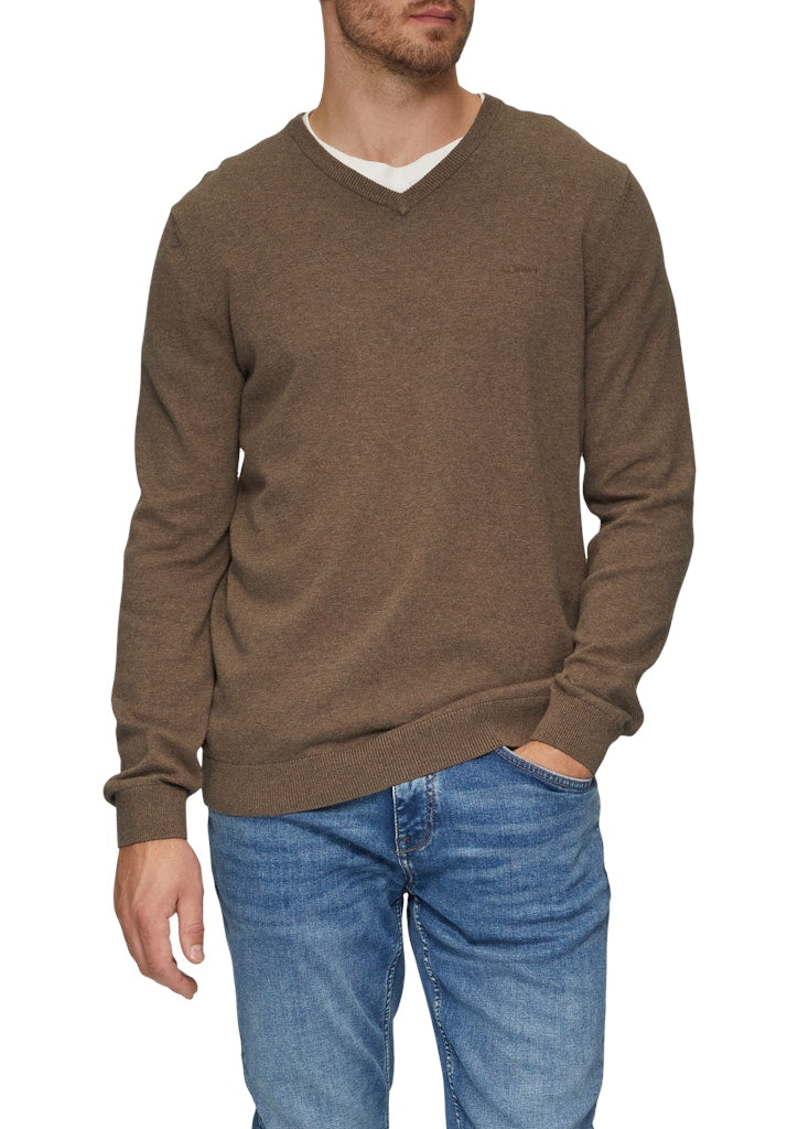 S. Oliver red Herren Pullover Brown