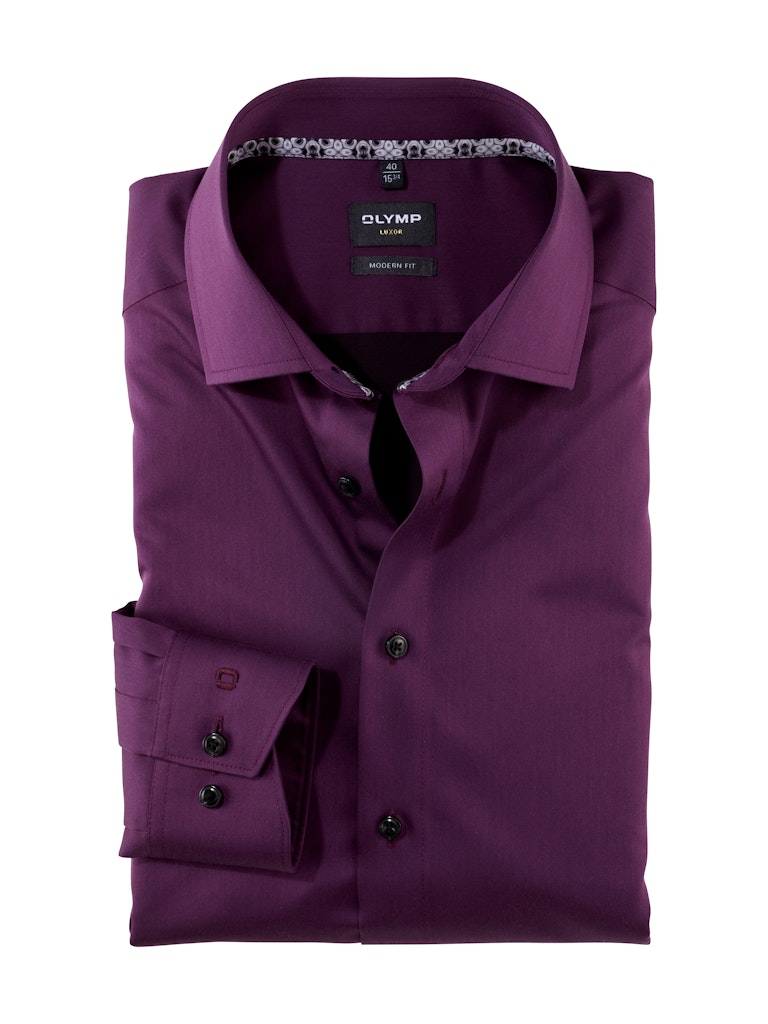 Olymp Herren Hemden lang  Pflaume