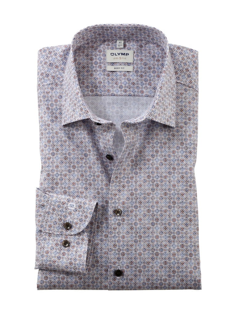 Olymp Herren Hemden lang  Braun