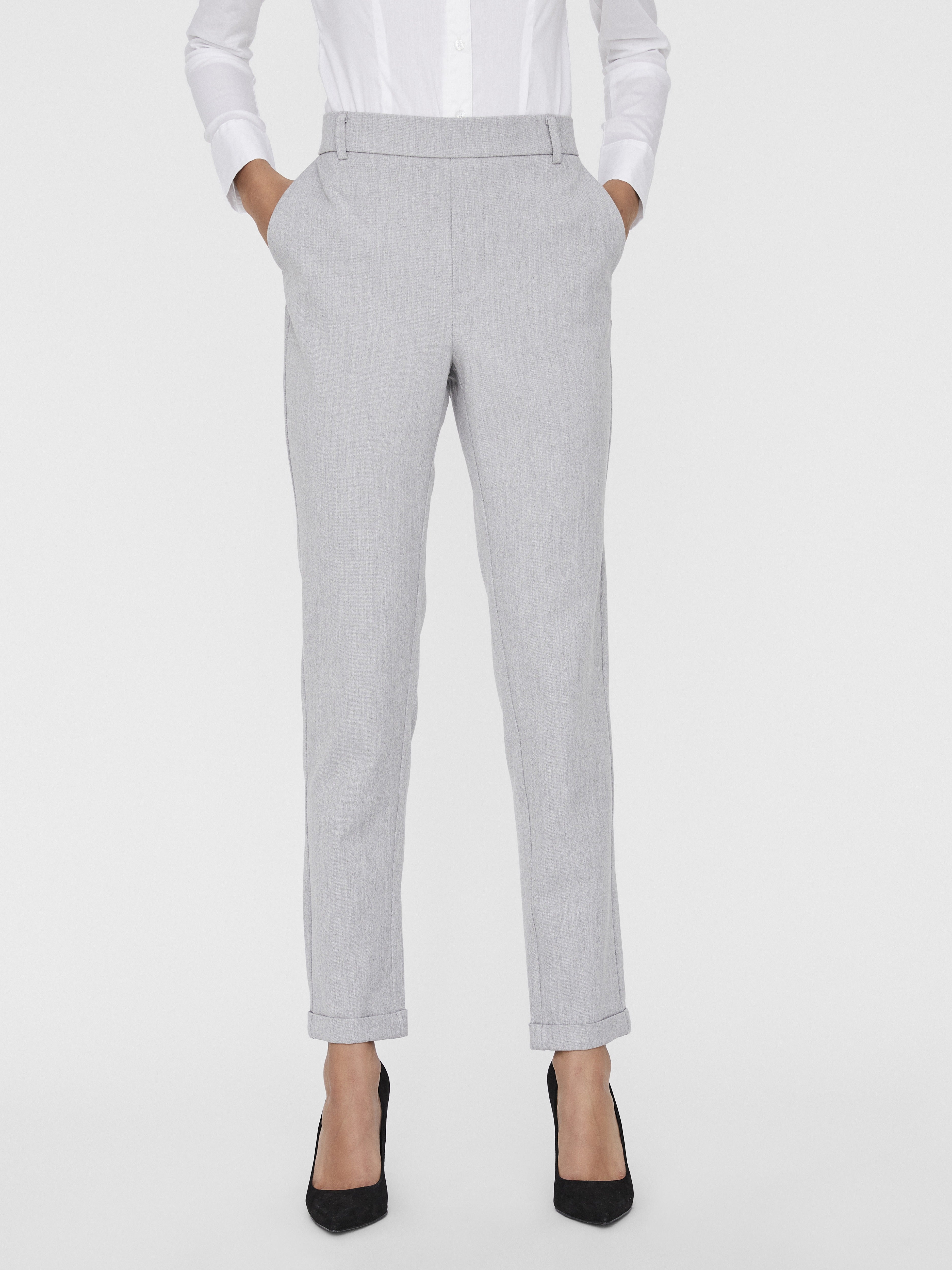 Vero Moda Damen Hosen Light Grey Mela