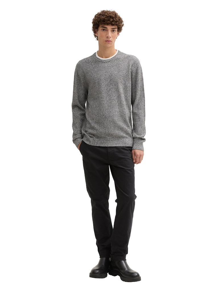 Tom Tailor denim Herren Pullover Black White Mou