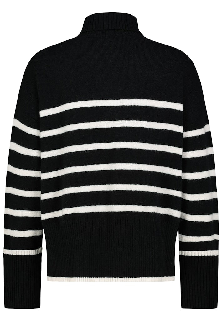 eight2nine Damen Pullover Black - Offwhit