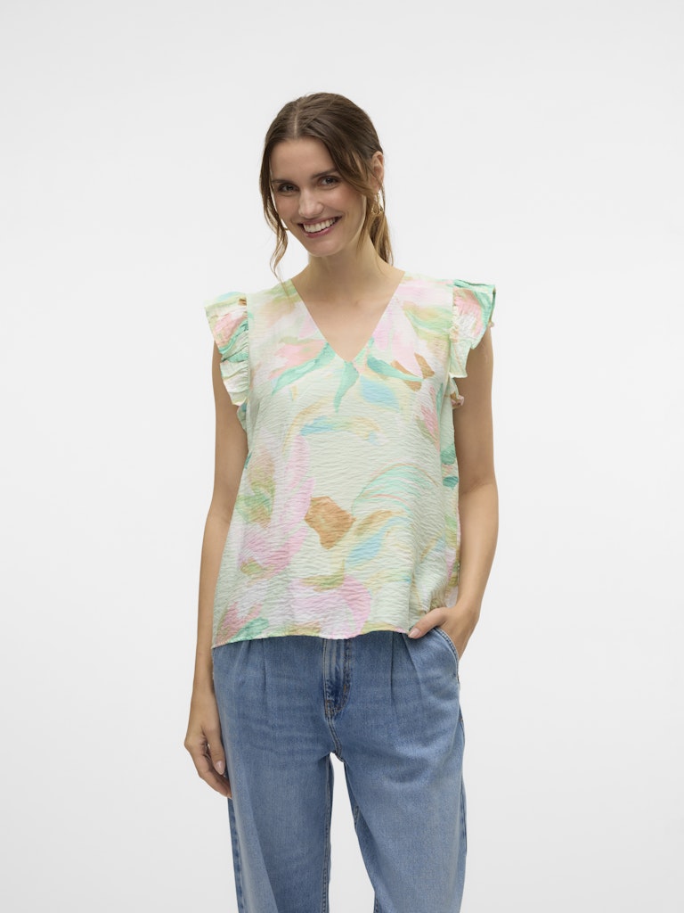 Vero Moda Damen T-Shirts Birds Egg Green