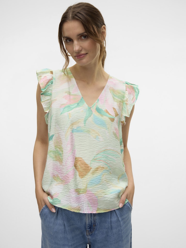 Vero Moda Damen T-Shirts Birds Egg Green