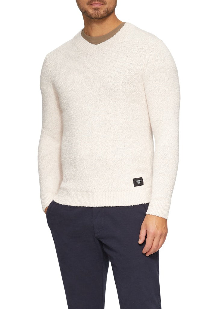 S. Oliver red Herren Pullover White