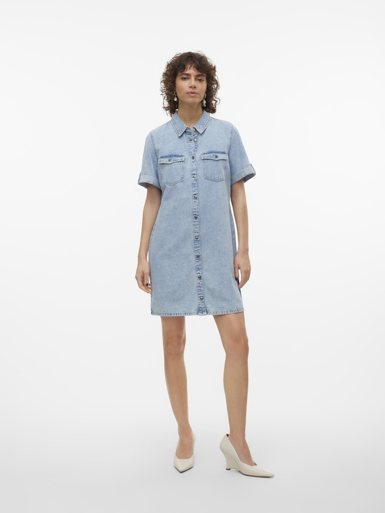 Vero Moda Damen Kleider Light Blue Deni