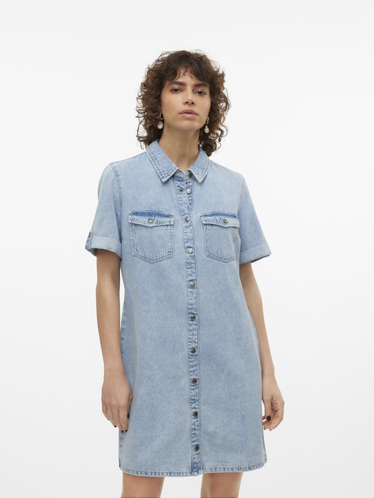 Vero Moda Damen Kleider Light Blue Deni
