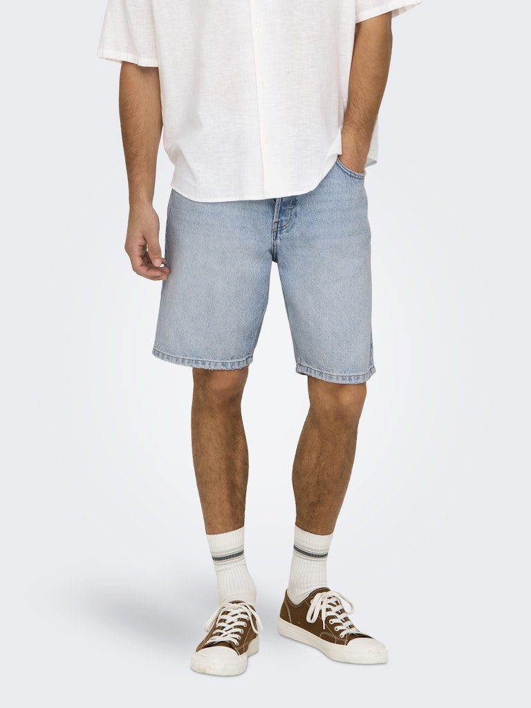 Only & Sons Herren Shorts Light Blue Deni