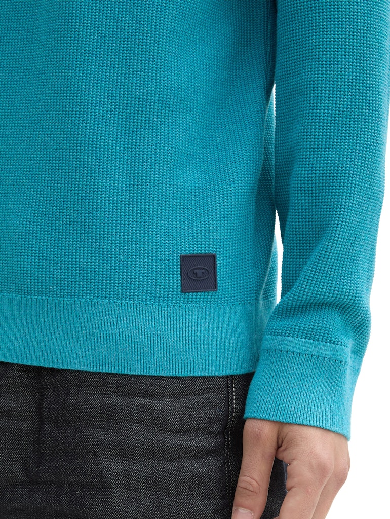 Tom Tailor Herren Pullover Turquoise Blue