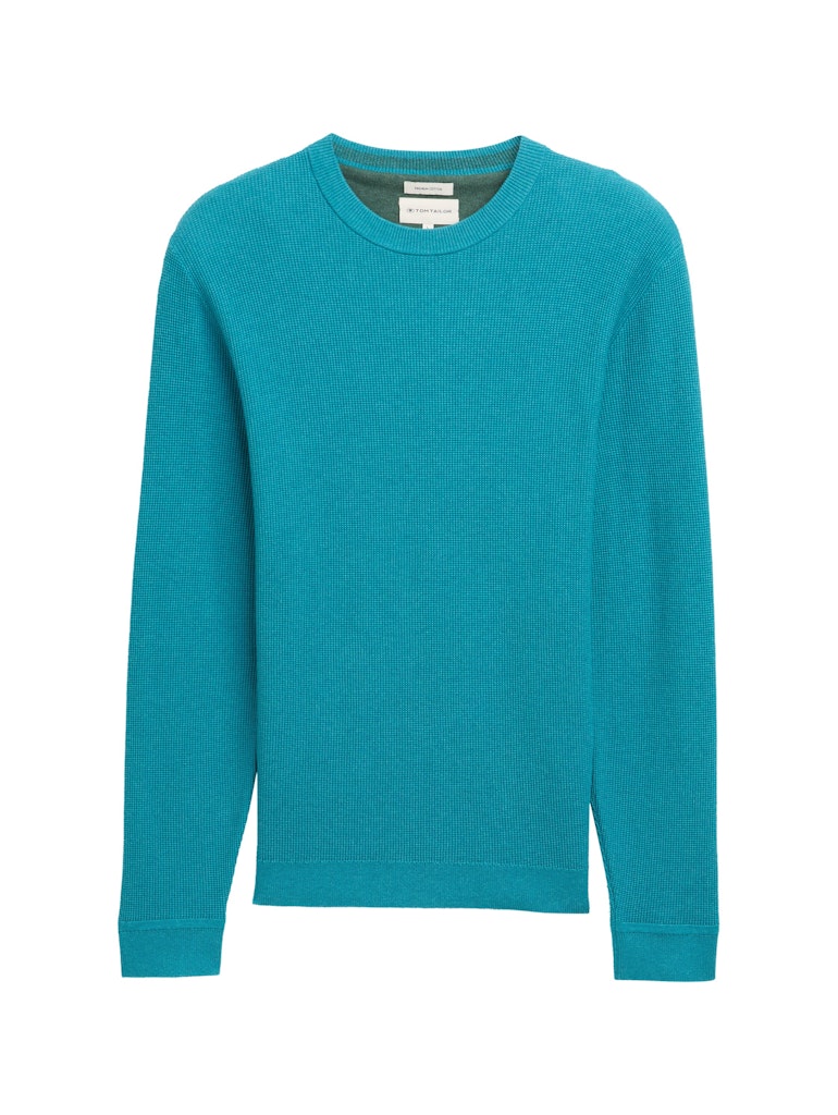 Tom Tailor Herren Pullover Turquoise Blue