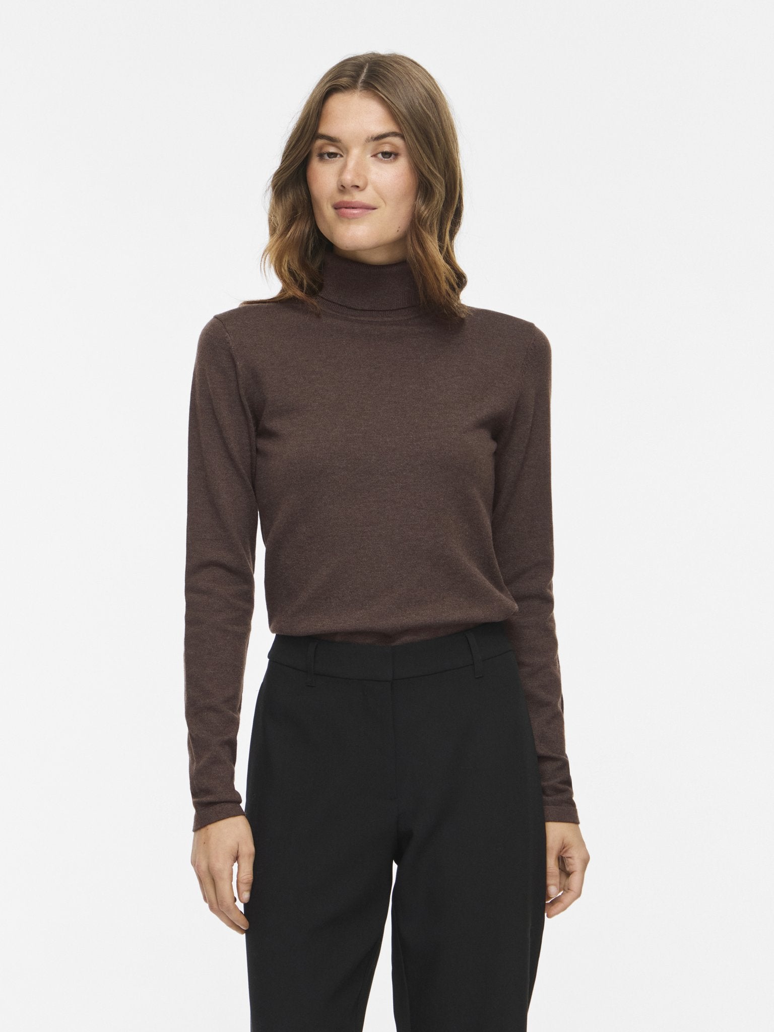 Vila Damen Pullover Coffee Bean/Mel