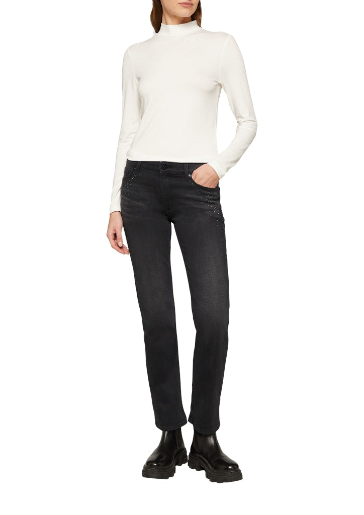 S. Oliver red Damen Jeans Grey/Black