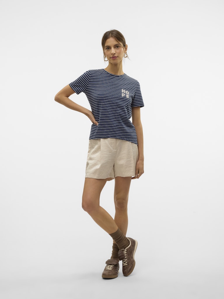 Vero Moda Damen T-Shirts Navy Blazer/Sno