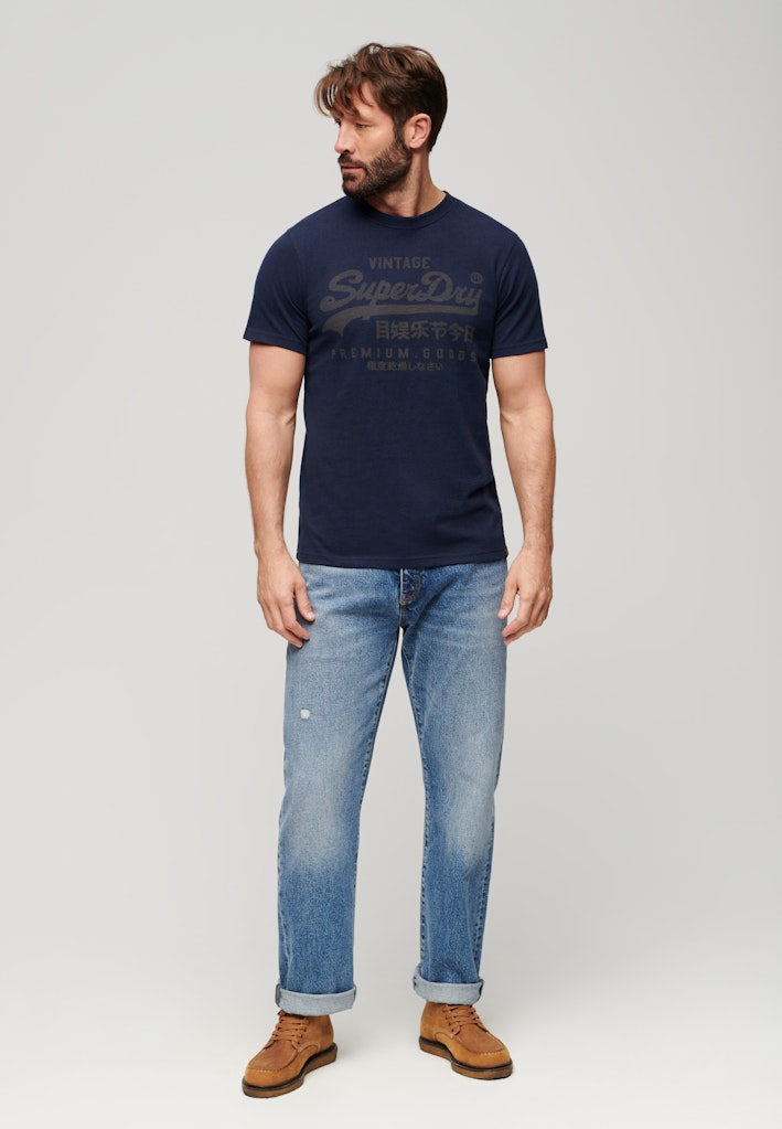 Superdry Men Herren T-Shirts kurz T Navy Marl