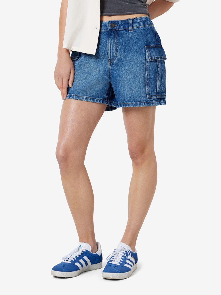 Noisy May Damen Shorts Medium Blue Den