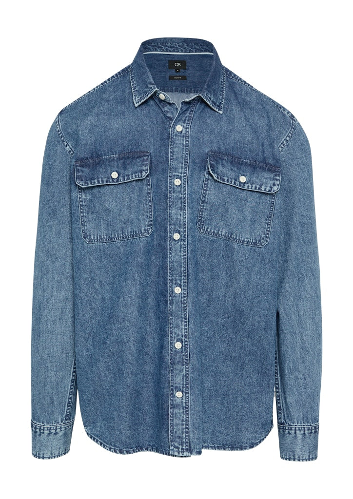 QS by S.Oliver Herren Hemden lang Blue