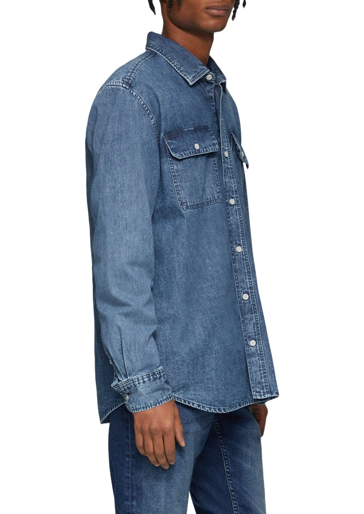 QS by S.Oliver Herren Hemden lang Blue