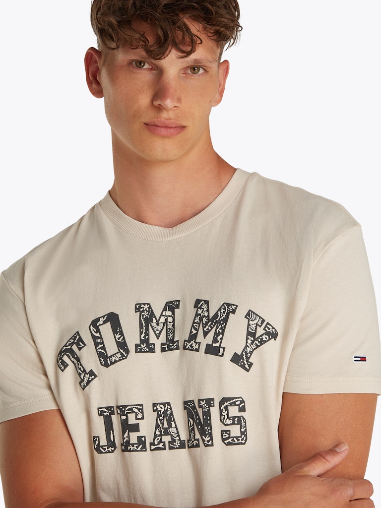 Tommy Jeans Herren T-Shirts kurz Acg Beige
