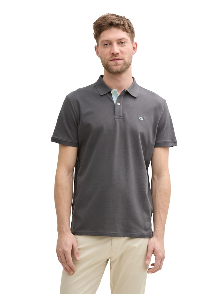 Tom Tailor Herren Polo-Shirts Dark Shadow