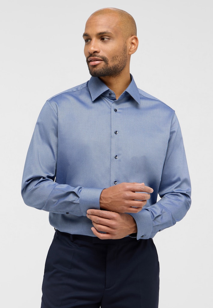 Eterna Herren Hemden lang  Dunkelblau
