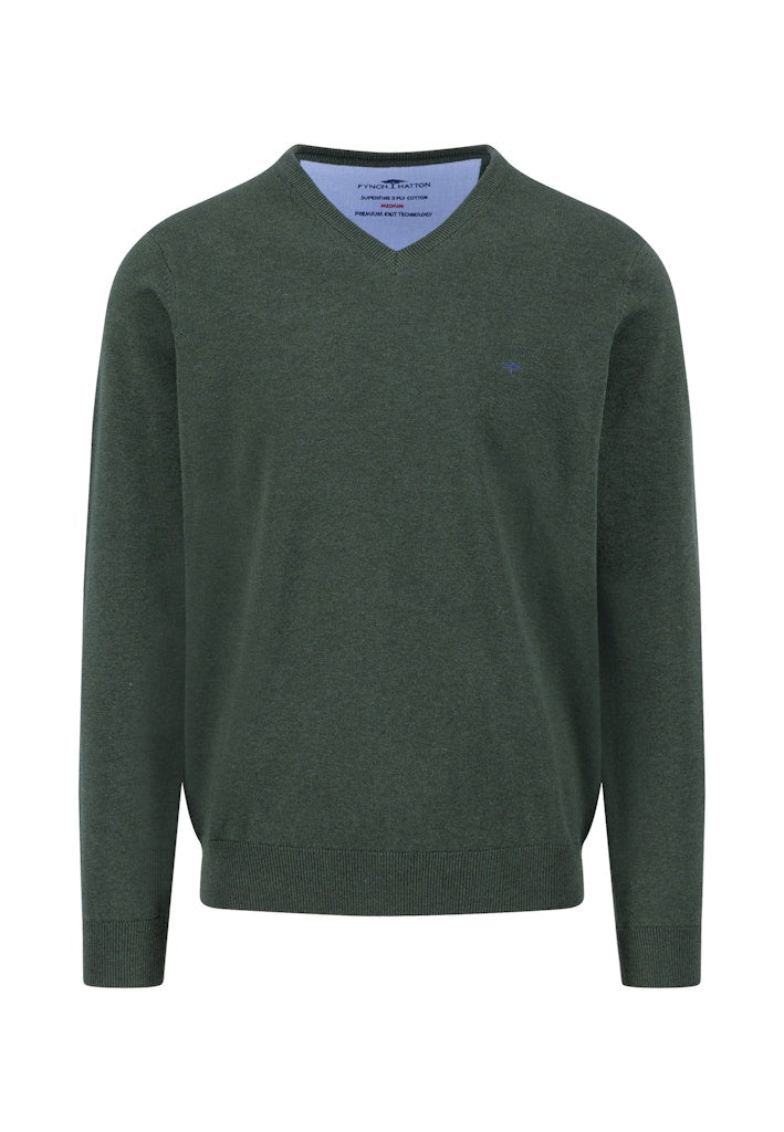 Fynch-Hatton Herren Pullover Dark Ivy