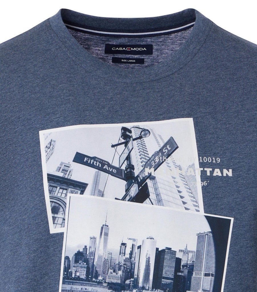 Casa Moda Herren T-Shirts kurz  Blau