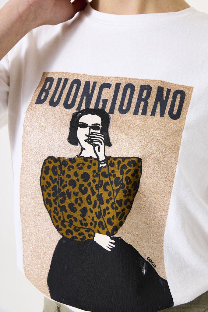 Garcia Damen T-Shirts Ecru