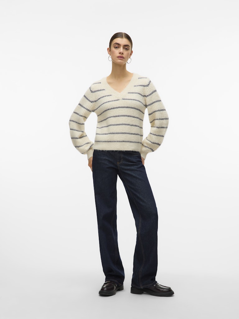 Vero Moda Damen Pullover Birch/Mgm + Sil