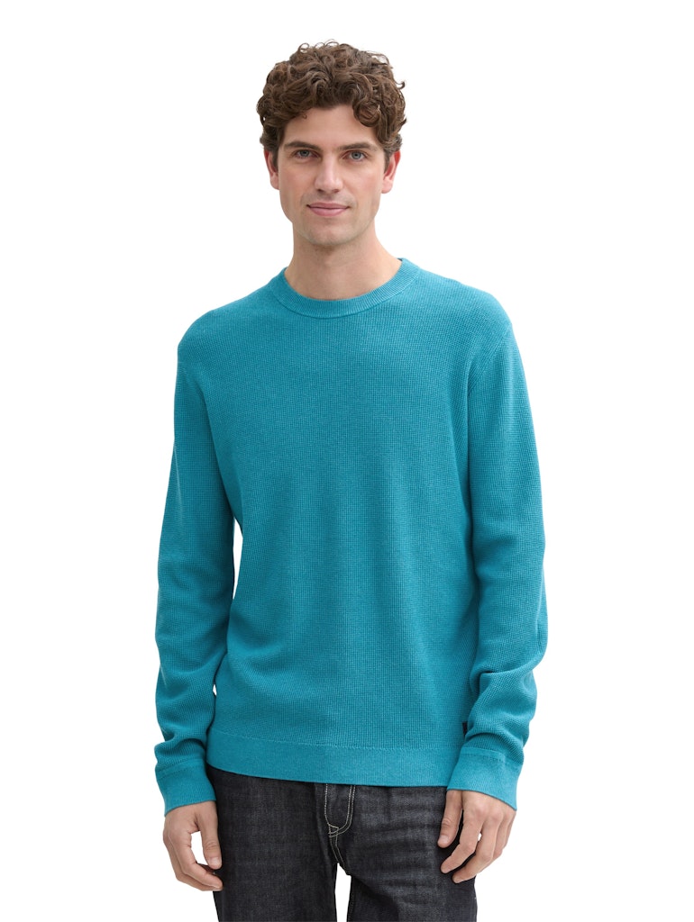 Tom Tailor Herren Pullover Turquoise Blue
