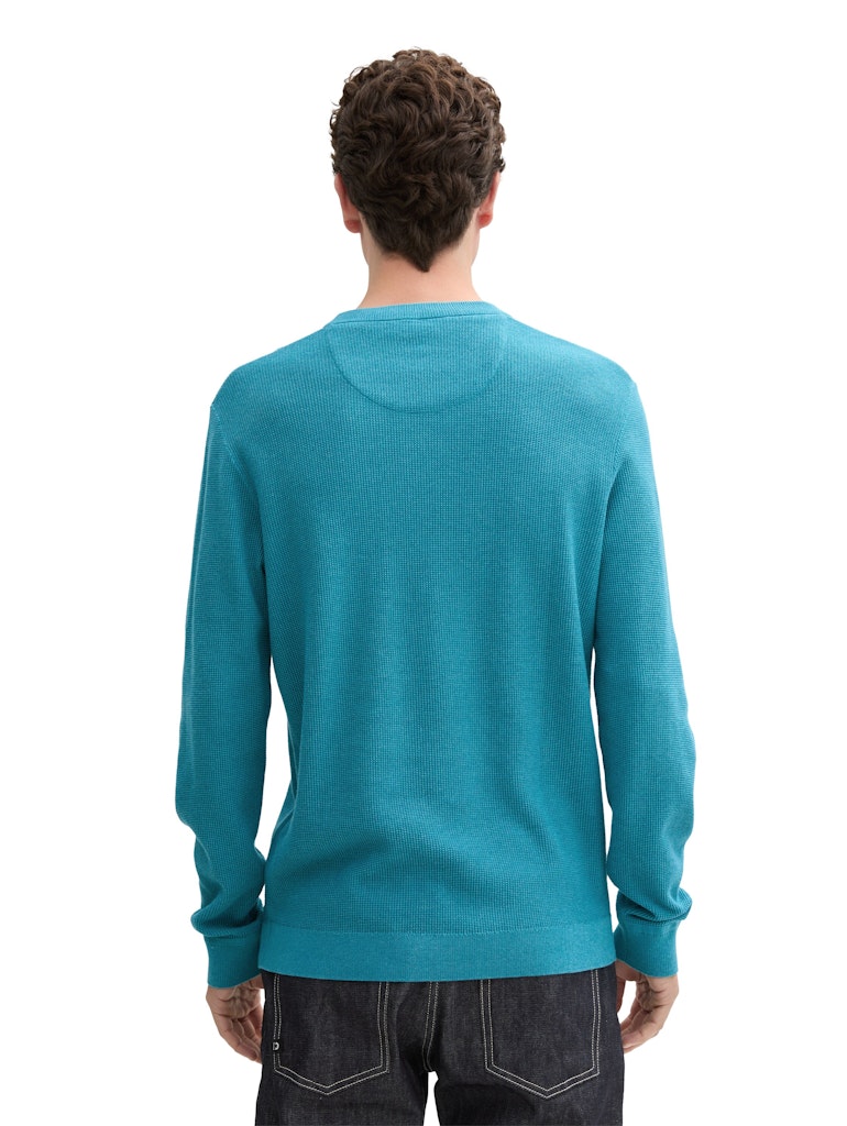 Tom Tailor Herren Pullover Turquoise Blue