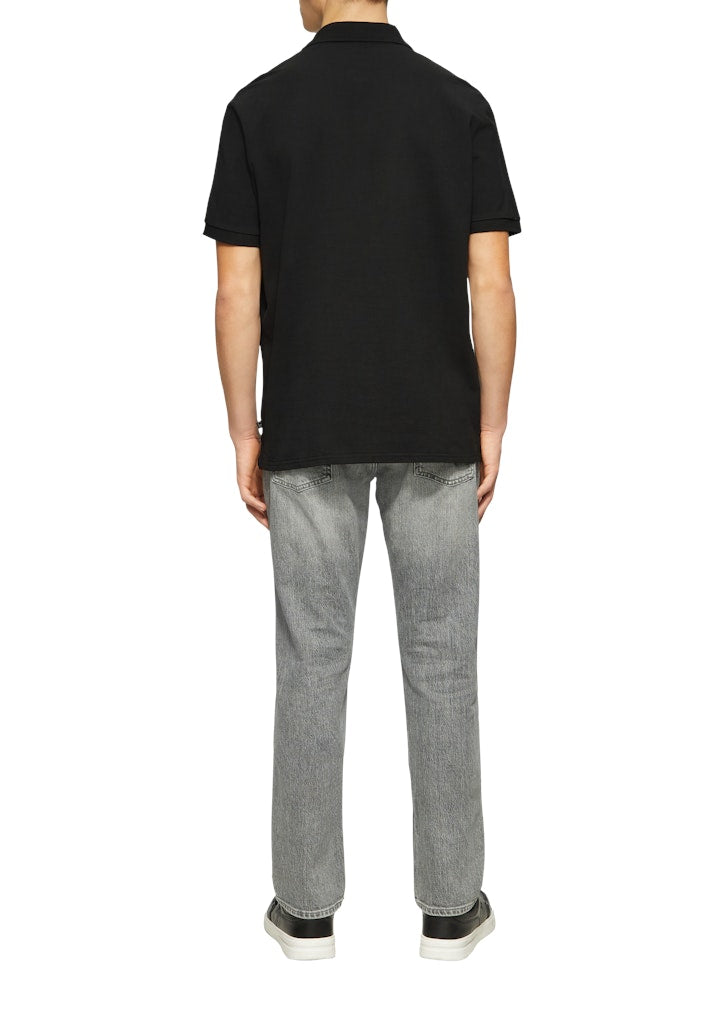 QS by S.Oliver Herren Polo-Shirts Grey/Black