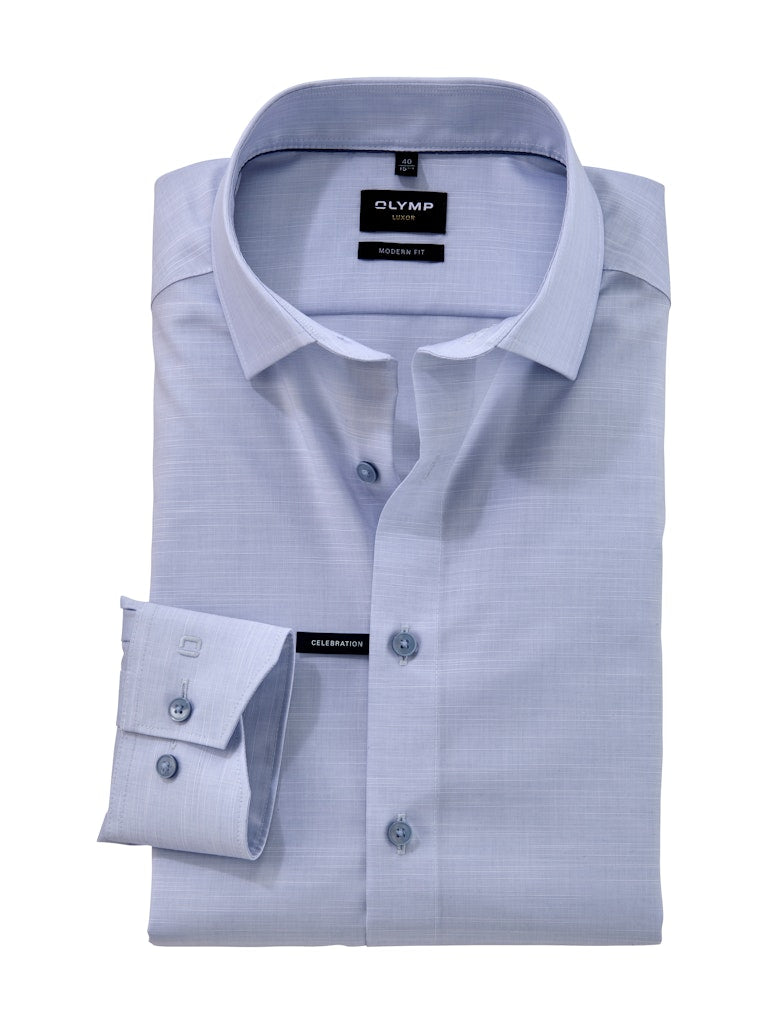 Olymp Herren Hemden lang Rauchblau