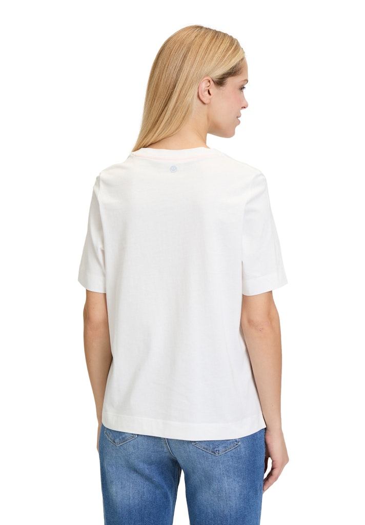 Cartoon Damen T-Shirts Patch Cream/Pin