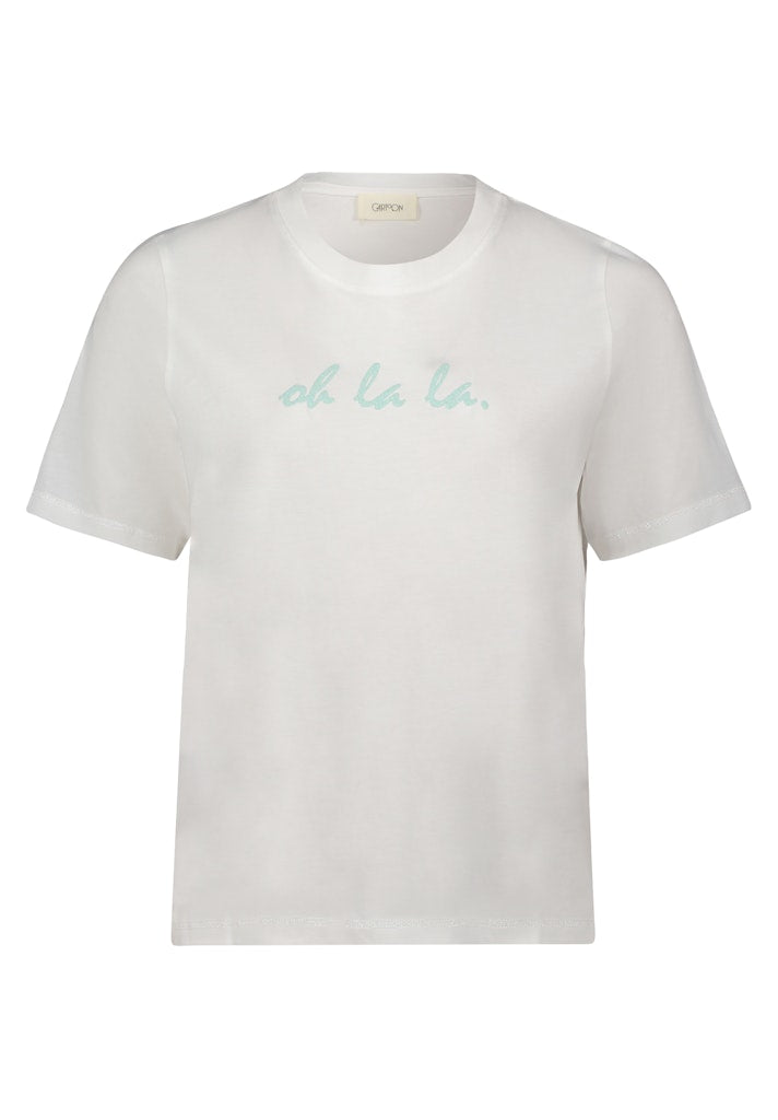 Cartoon Damen T-Shirts Patch Cream/Gre