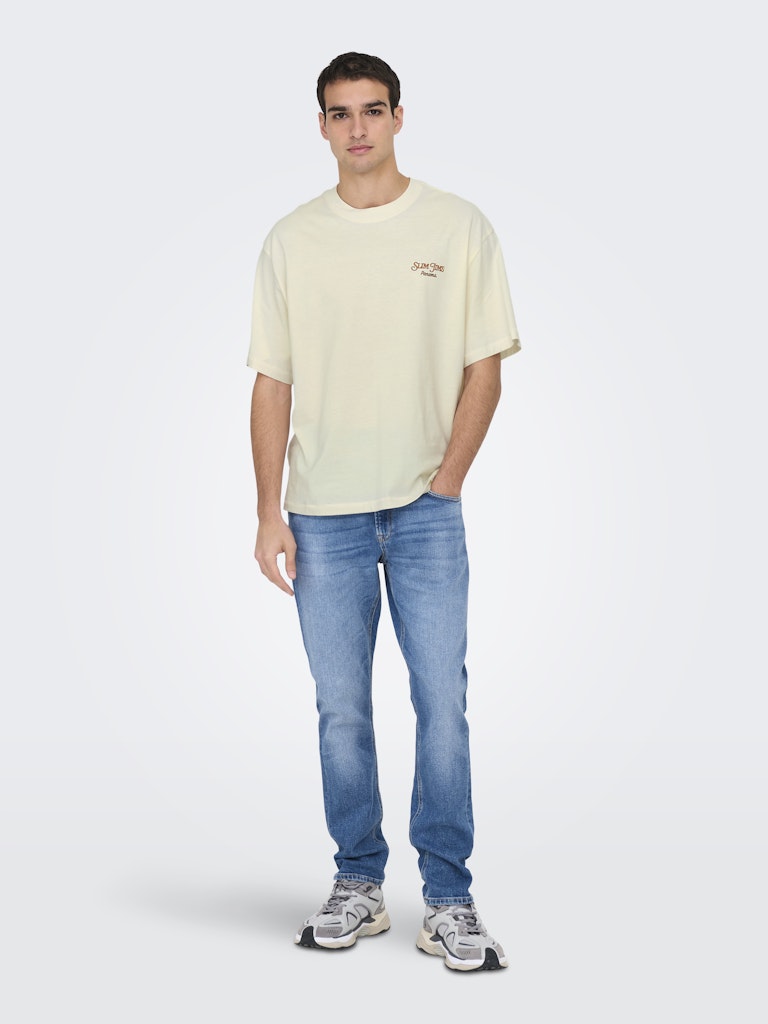 Only & Sons Herren T-Shirts kurz Antique White/A