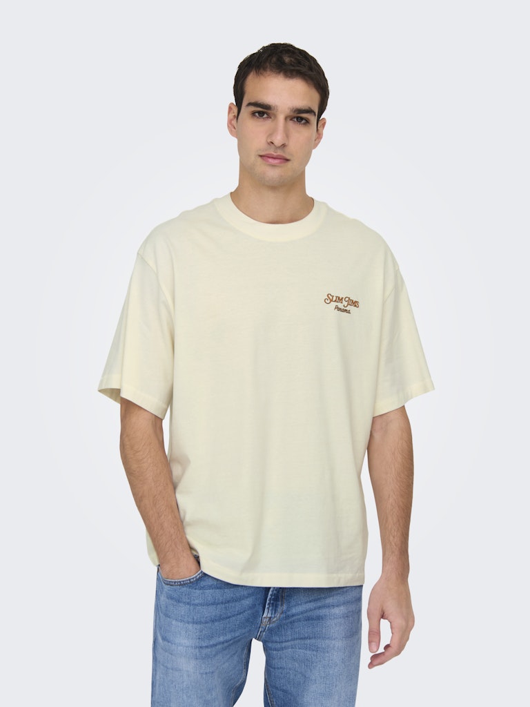 Only & Sons Herren T-Shirts kurz Antique White/A