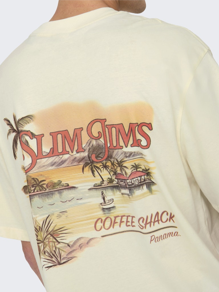 Only & Sons Herren T-Shirts kurz Antique White/A