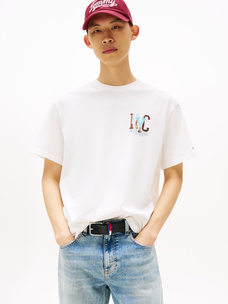 Tommy Jeans Herren T-Shirts kurz Ybl White