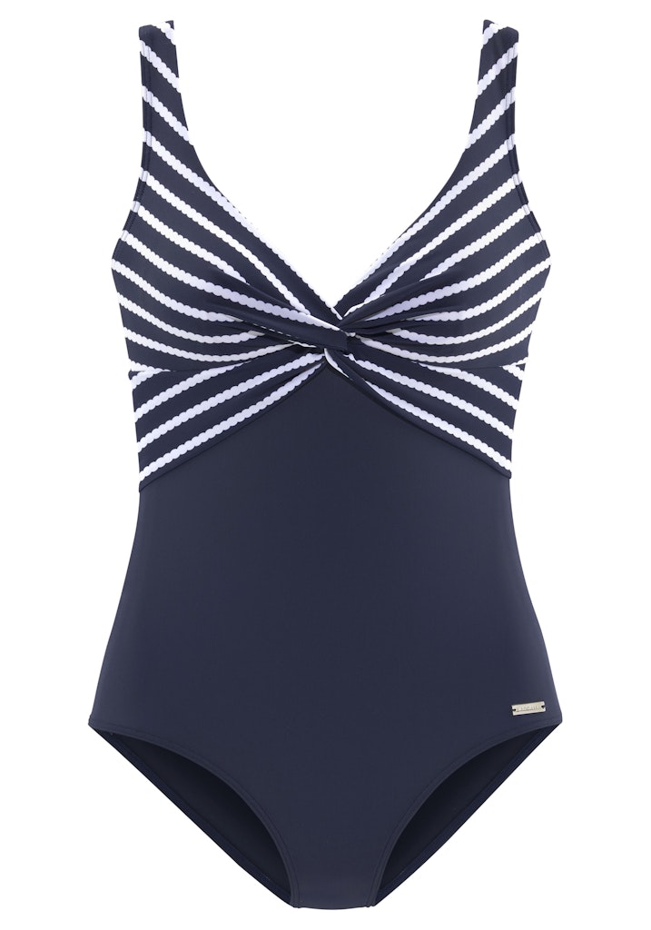 Lascana Badeanzug Navy-White