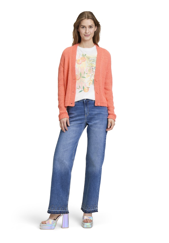 Cartoon Damen Strickjacken Fusion Coral
