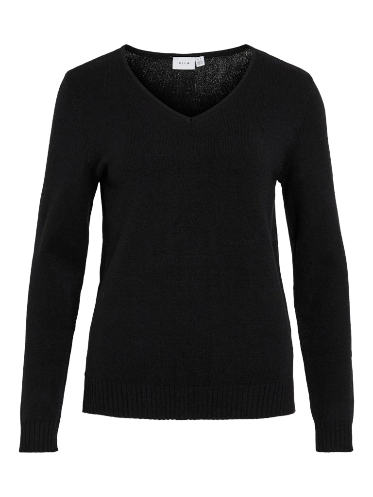Vila Damen Pullover Black