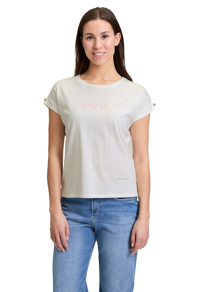 Cartoon Damen T-Shirts Patch Cream/Ros